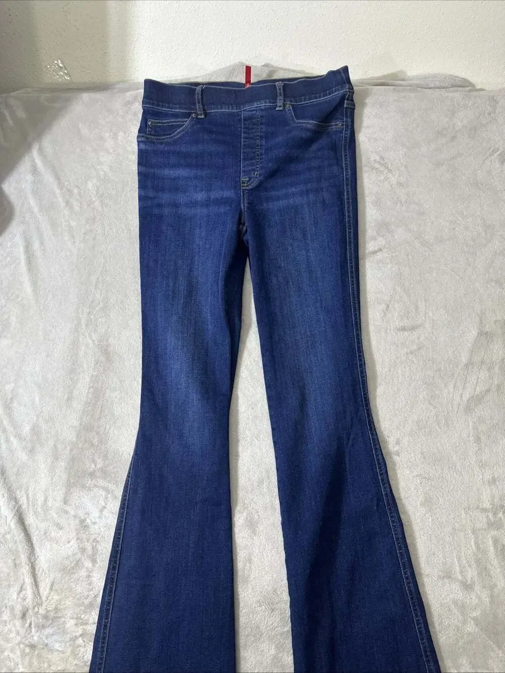 SPANX EveryWear Flare Jeans Women’s Medium Tall Midnight Shade Pull-On 37”inseam
